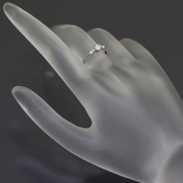 Royal Asscher Pt950 Diamond Ring 0.19ct F VS1 D0.06ct 