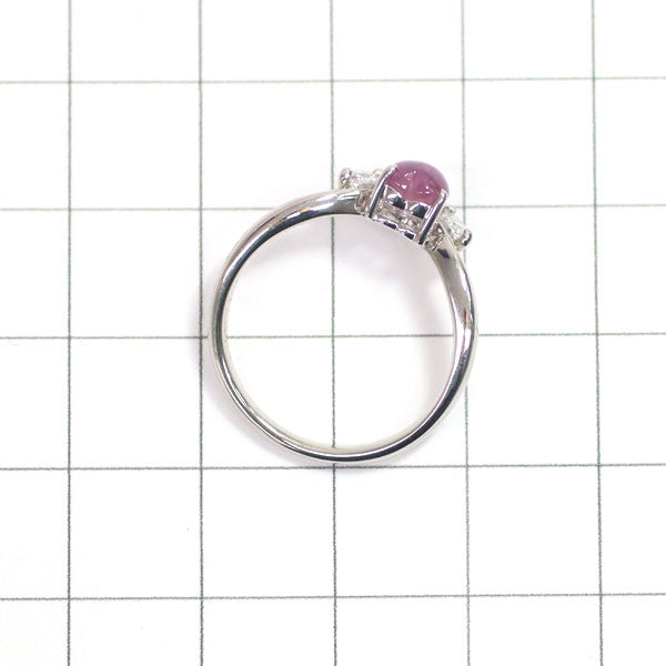 Pt900 ピンクスターサファイア ダイヤモンド リング 0.75ct D0.18ct