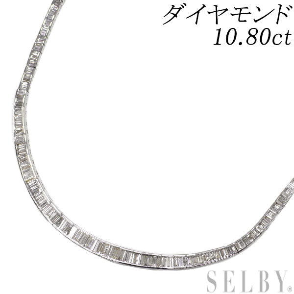 Pt900 Diamond Necklace 10.80ct 