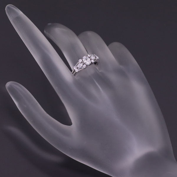 Pt900 oval cut diamond ring 0.362ct D0.69ct 