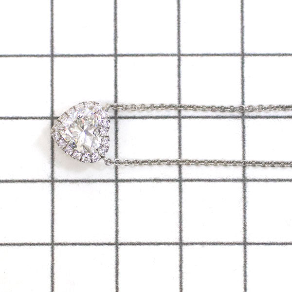 Harry Winston Pt950 Heart Shape Diamond Pendant Necklace 1.01ct F VS1 Micro Pavé 