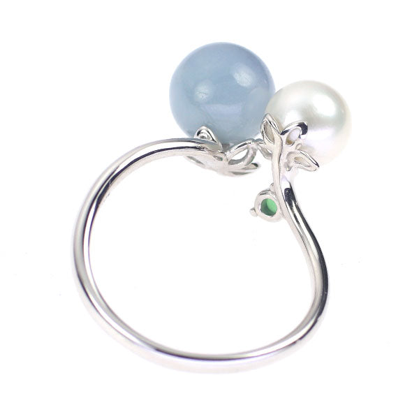 K18WG Lavender Jade Akoya Pearl Ring Diameter 7.6mm Diameter 6.2mm J0.06ct 