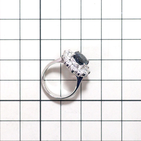 Pt900 サファイア ダイヤモンド リング 4.04ct D1.80ct