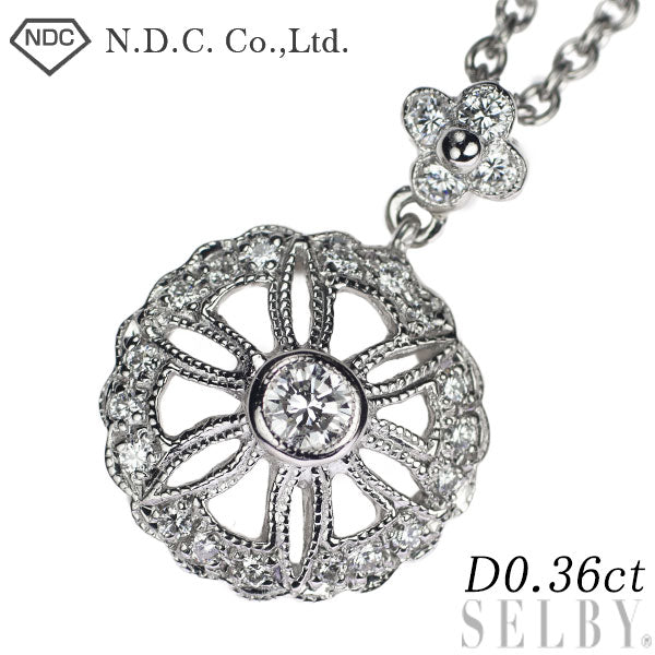 NDC Pt950 ダイヤモンド ペンダントネックレス 0.36ct