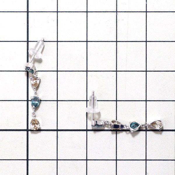 K18WG Pear Shape Treated/Brown Diamond Earrings 1.17ct 