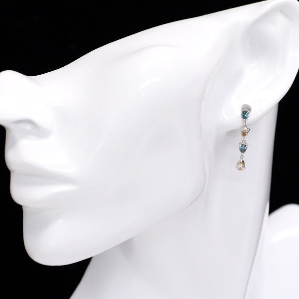 K18WG Pear Shape Treated/Brown Diamond Earrings 1.17ct 
