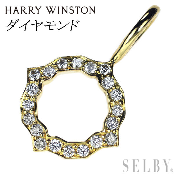 Harry Winston K18YG Diamond Pendant Top Bell by Harry Winston 