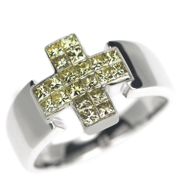 Les Essentiels K18WG Diamond Ring Cross 