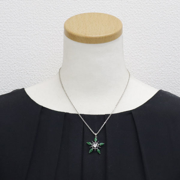 Pt900/Pt850 Jade Diamond Pendant Necklace 