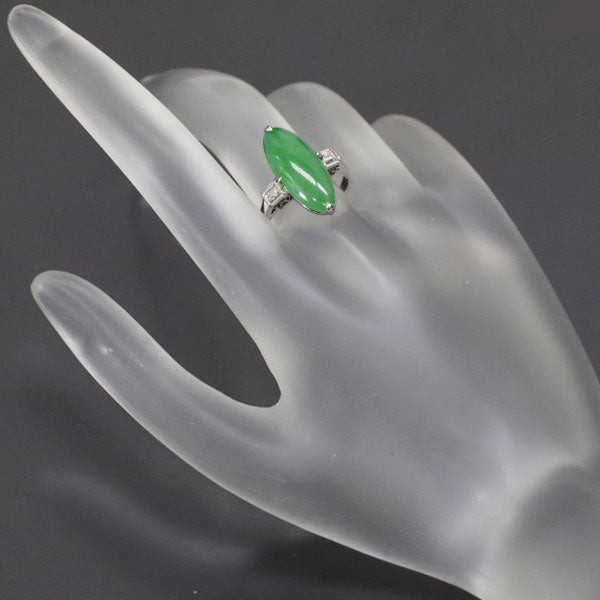 Pt850 jade diamond ring 