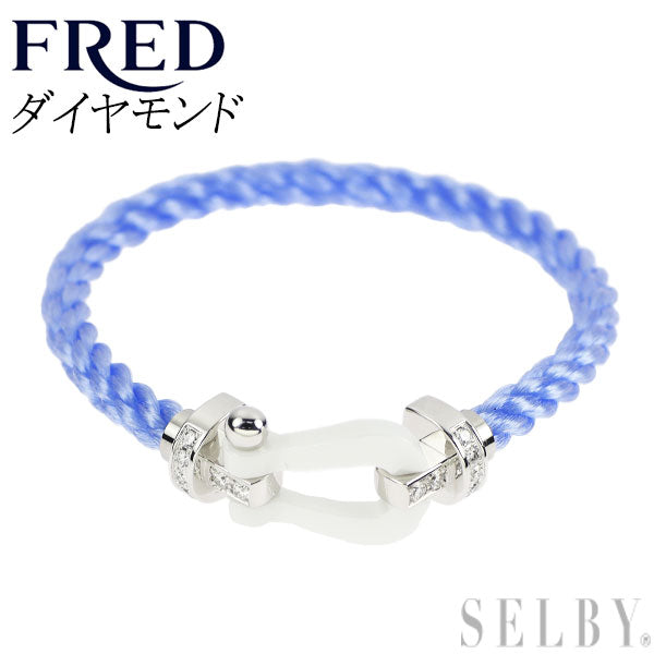 Fred ceramic/steel/K18WG diamond bracelet force 10 