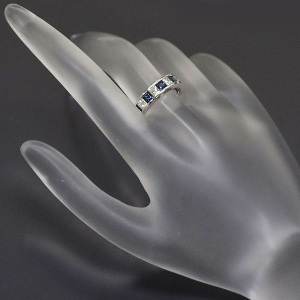 Queen K18WG Sapphire Diamond Ring 1.00ct D0.65ct Single Letter 