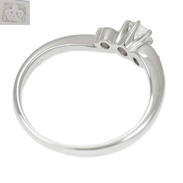 Royal Asscher Pt950 Diamond Ring 0.15ct D0.08ct 