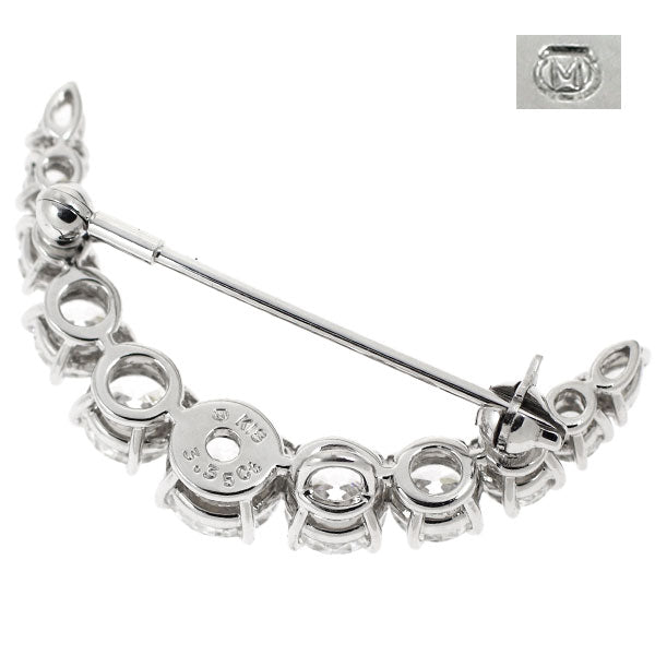 MIKIMOTO K18WG Diamond Brooch 3.35ct 