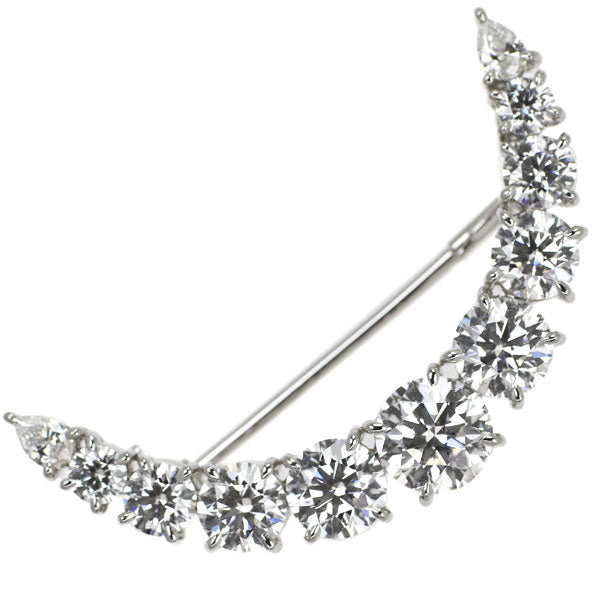 MIKIMOTO K18WG Diamond Brooch 3.35ct 