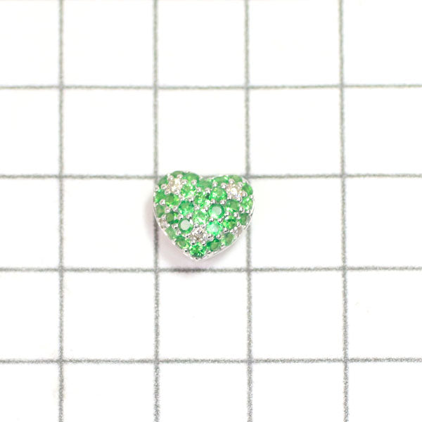 Les Essentiels K18WG Garnet Diamond Pendant Top Pavé Heart 