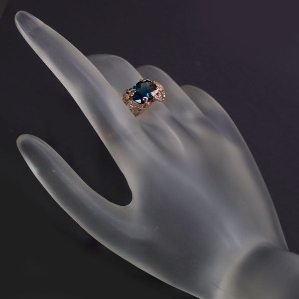 Siren Azzurro K10PG Blue Topaz Sapphire Diamond 2.852ct S0.07ct D0.07ct 