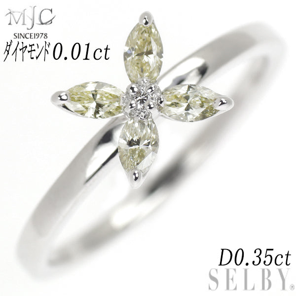 MJC K18WG マーキス ダイヤモンド リング 0.35ct D0.01ct