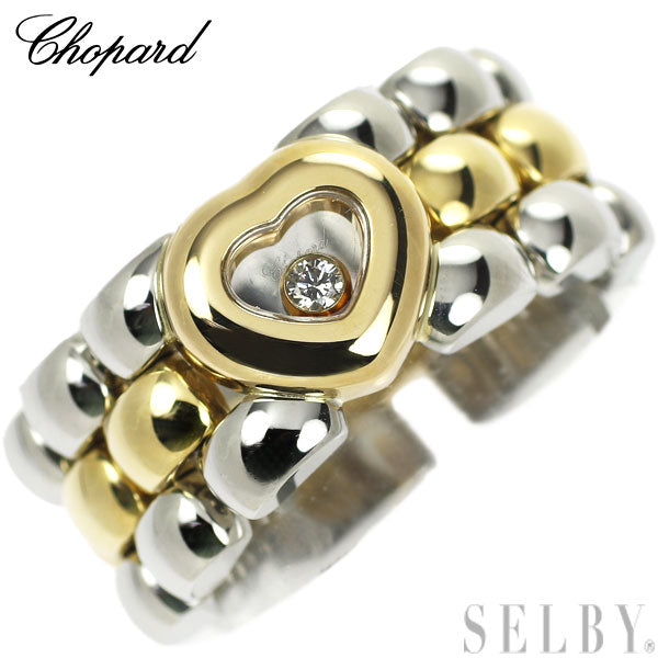 Chopard K18YG/SS Diamond Ring Happy Diamond Heart 