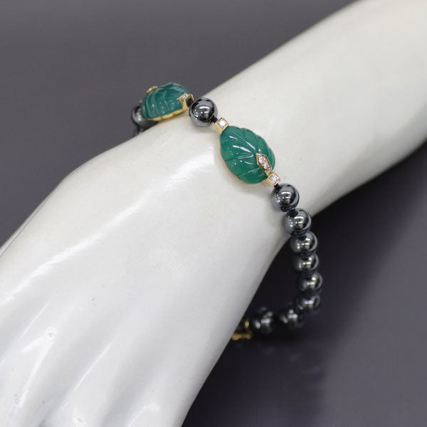Cartier K18YG Chalcedony Hematite Diamond Bracelet Patiala with Repair Certificate 《Selby Ginza Store》 [S+ Like New, Polished at Authorized Store] [Used] 