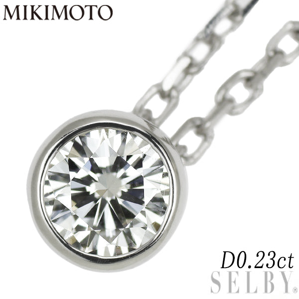 MIKIMOTO Pt950 Diamond Pendant Necklace 0.23ct 