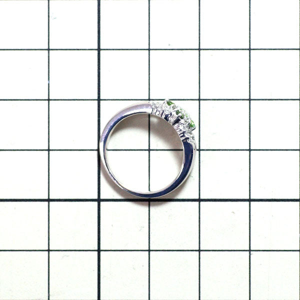 Rare K18WG Demantoid Garnet Diamond Ring 
