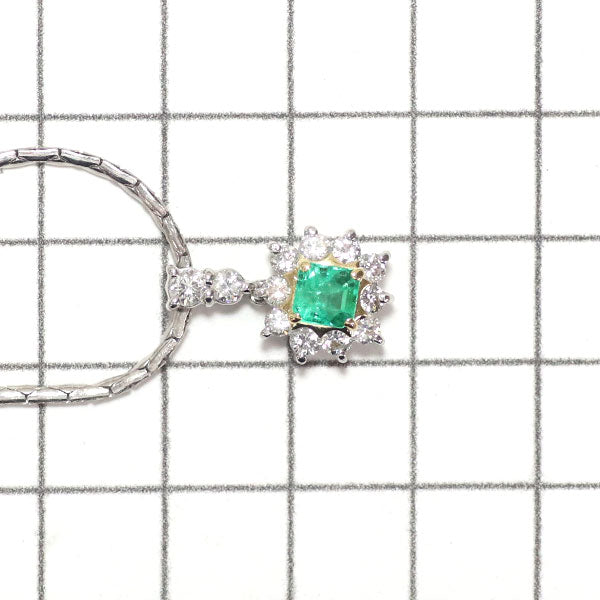 K18YG/ Pt エメラルド ダイヤモンド ペンダントネックレス 0.50ct D0.91ct