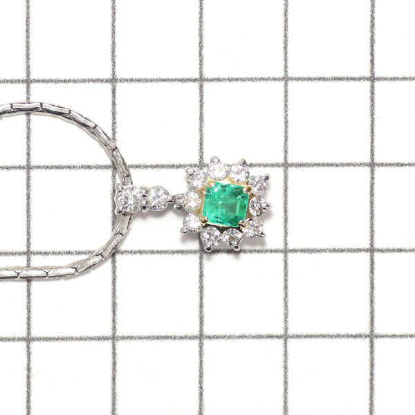 K18YG/Pt Emerald Diamond Pendant Necklace 0.50ct D0.91ct 