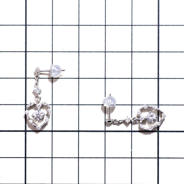 K18WG ダイヤモンド ピアス 0.72ct　ハート