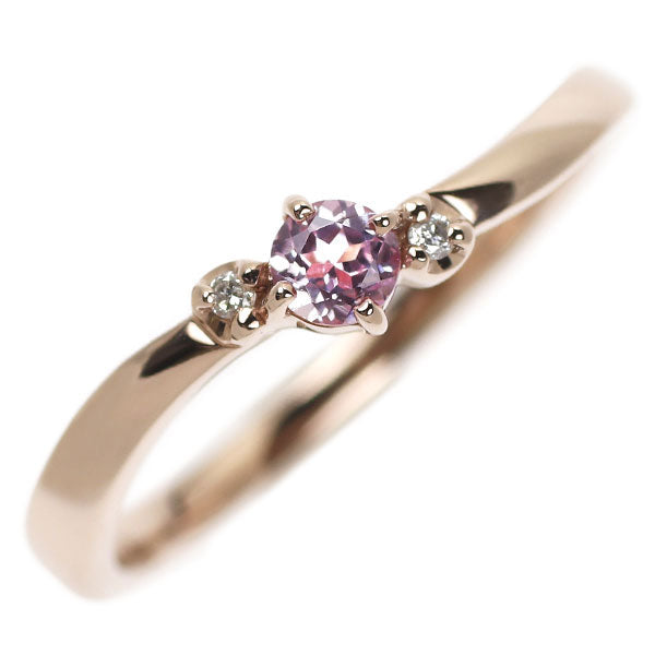 4℃ K10PG pink sapphire diamond ring 