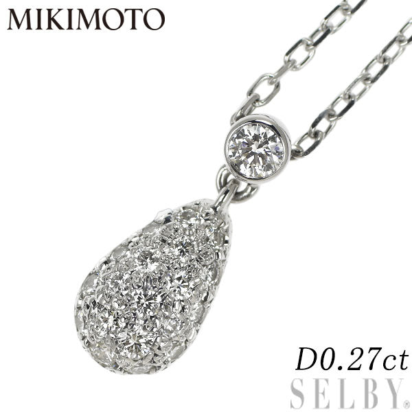 ミキモト K18WG ダイヤモンド ペンダントネックレス 0.27ct