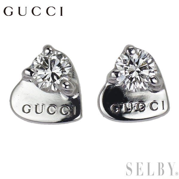 Gucci K18WG Diamond Earrings 
