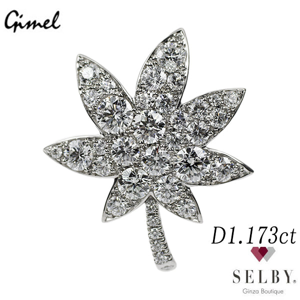 Gimel Pt950 Diamond Brooch 1.173ct 《Selby Ginza Store》 [S, polished to like new] [Used] 