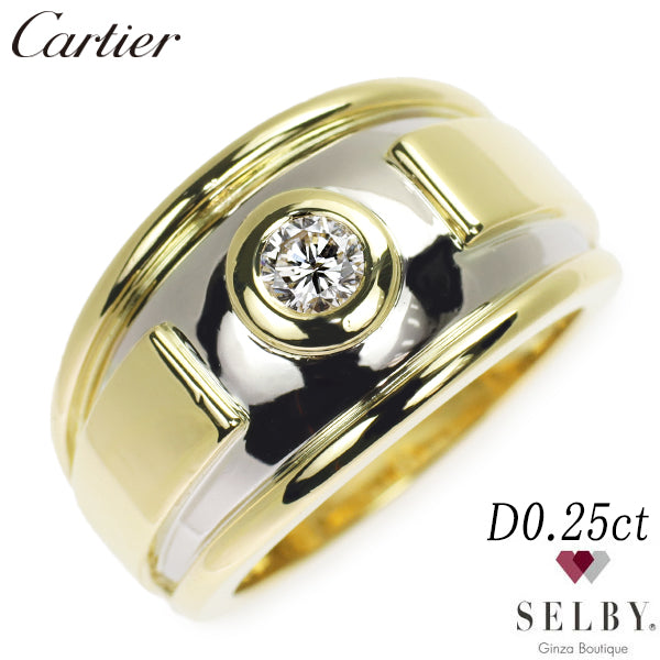 Cartier K18YG/WG Diamond Ring Junon 0.25ct #12.0 {Selby Ginza Store} [S+ Like New, Polished at Authorized Store] [Used] 