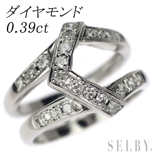 Pt900 Diamond Ring 0.39ct 