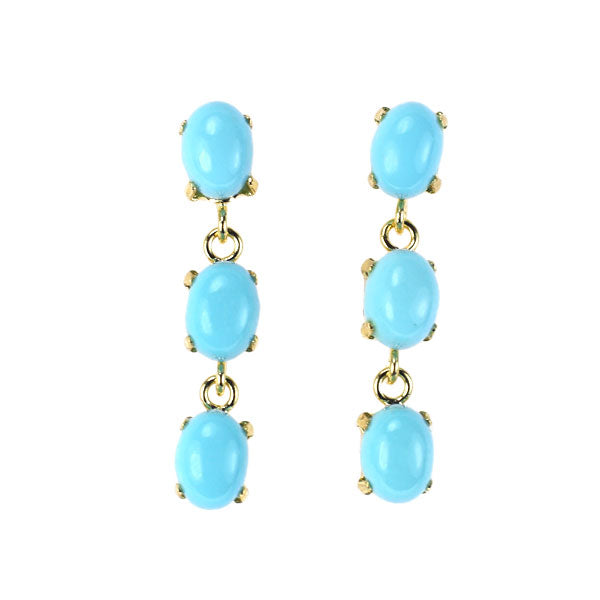 New K18YG Turquoise/Turquoise Earrings 