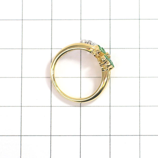 Les Essentiels K18YG/WG Green Garnet Diamond Ring Clover 