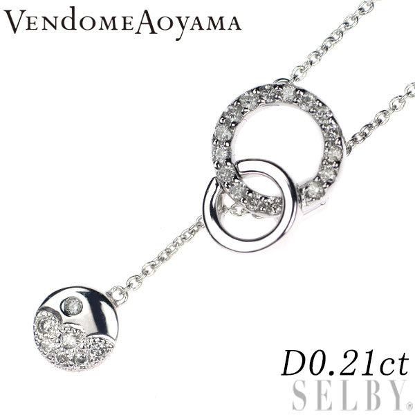 Vendome Aoyama K18WG Diamond Pendant Necklace 0.21ct Light Ano 