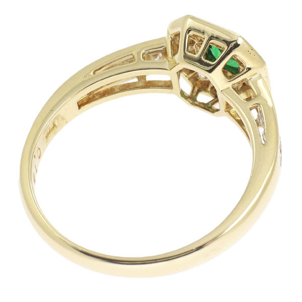 K18YG Emerald Diamond Ring 0.16ct D0.67ct 