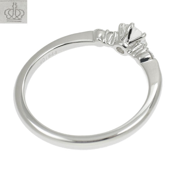 Royal Asscher Pt950 Diamond Ring 0.23ct E VS2 D0.06ct 