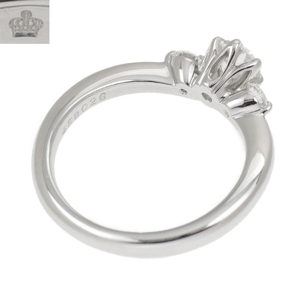 Royal Asscher Pt950 Diamond Ring 0.24ct F VS1 D0.10ct 