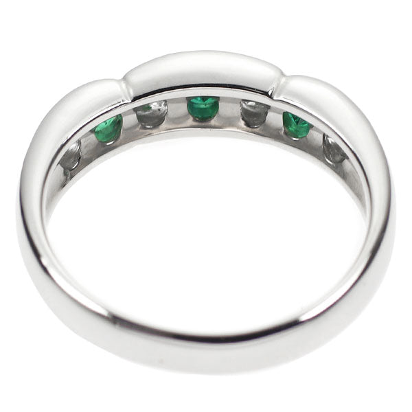 Pt900 emerald diamond ring 0.33ct D0.50ct 