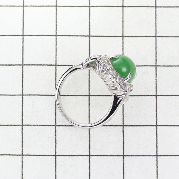 Pt900 Jade Diamond Ring 5.10ct D0.74ct 