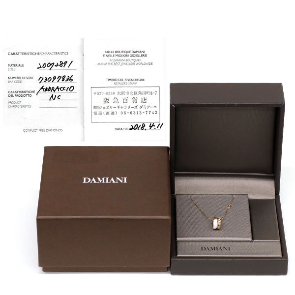 Damiani Ceramic/K18PG Diamond Pendant Necklace Abraccio 