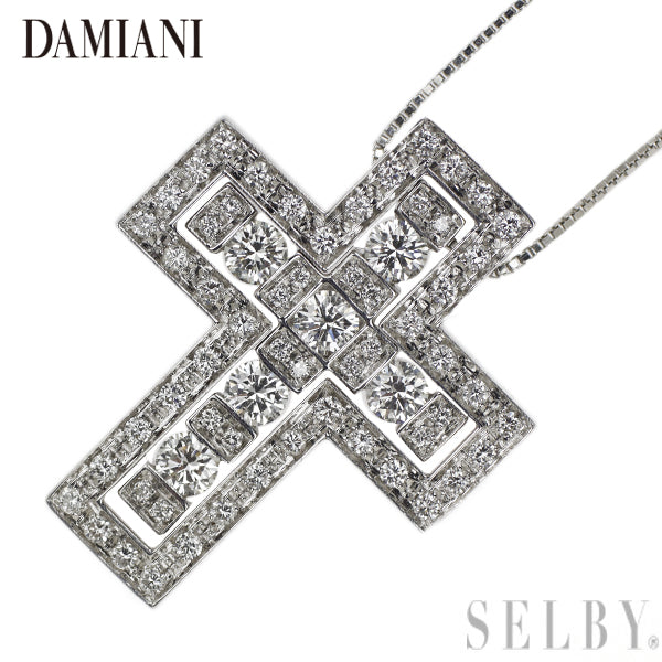 Damiani K18WG Diamond Pendant Necklace Belle Epoque M 50 Cross 