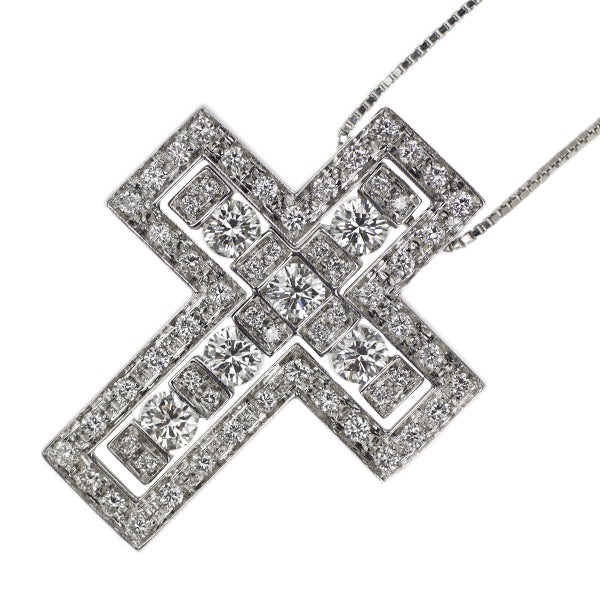 Damiani K18WG Diamond Pendant Necklace Belle Epoque M 50 Cross 