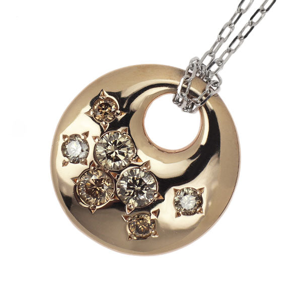 Kashikei K18WG/BG Brown Diamond Pendant Necklace 0.40ct 