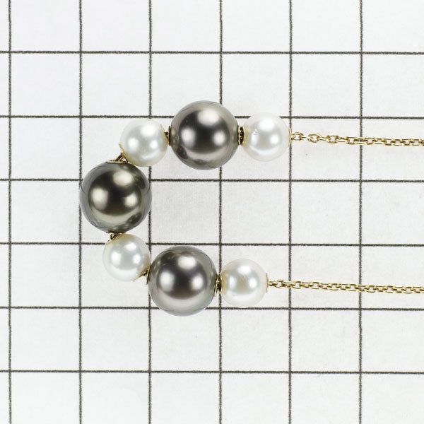 MIKIMOTO K18YG Black Akoya Pearl Necklace, Diameter 6.7-10.3mm 