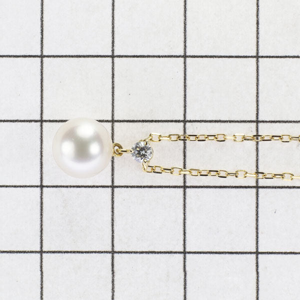 ミキモト K18YG アコヤ真珠 ダイヤモンド ペンダントネックレス 径約8.3mm