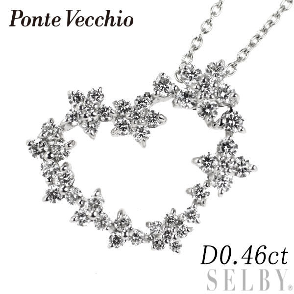 Ponte Vecchio K18WG Diamond Pendant Necklace 0.46ct 